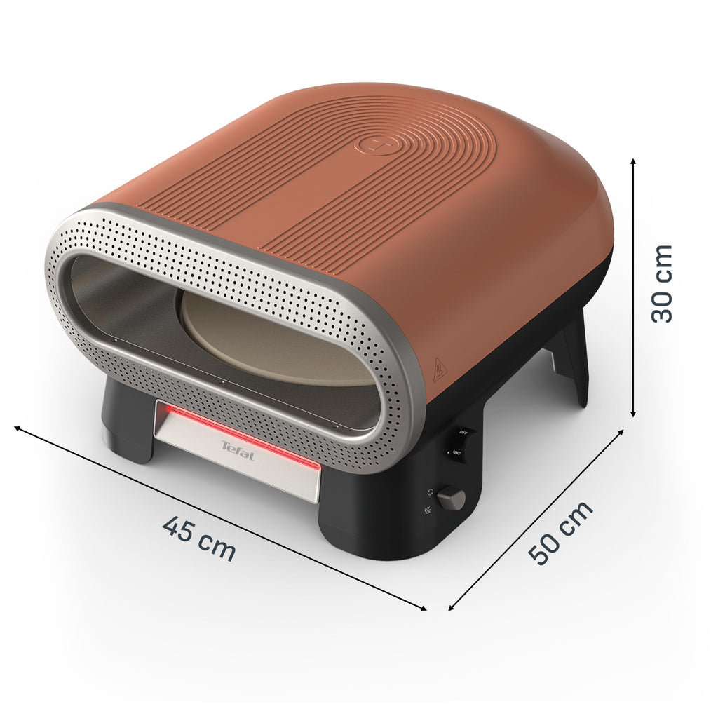 Four à pizza électrique JM600TE0 2600W extérieur pierre rotative automatique pizza 30 cm température jusqu'à 400°C avec pelle