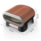 Four à pizza électrique JM600TE0 2600W extérieur pierre rotative automatique pizza 30 cm température jusqu'à 400°C avec pelle