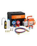 Pompe à vide climatisation VP145 127 L/min 4,5 CFM avec kit manomètre collecteur réfrigérant détecteur de fuite et accessoires