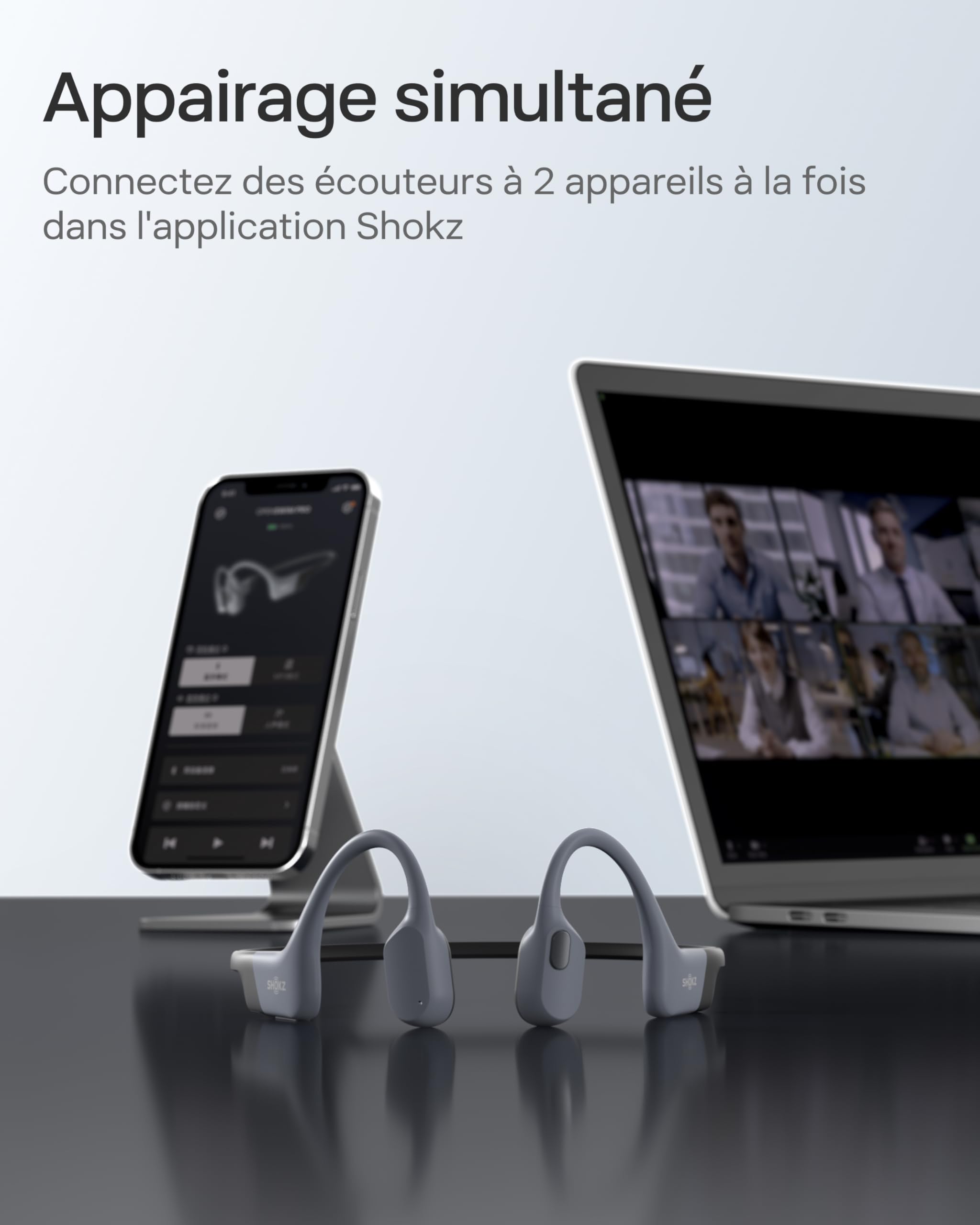 Casque à conduction osseuse OpenSwim Pro S711 Bluetooth 5.4 MP3 32 Go étanche IP68 avec microphone réduction de bruit autonomie 9 h