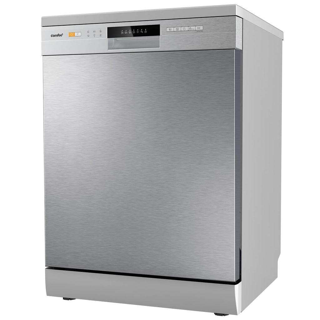 Lave-vaisselle pose libre CDWPF1201PS 60 cm 12 couverts départ différé demi-charge lavage hygiénique 72°C séchage intensif acier inoxydable 49 dB