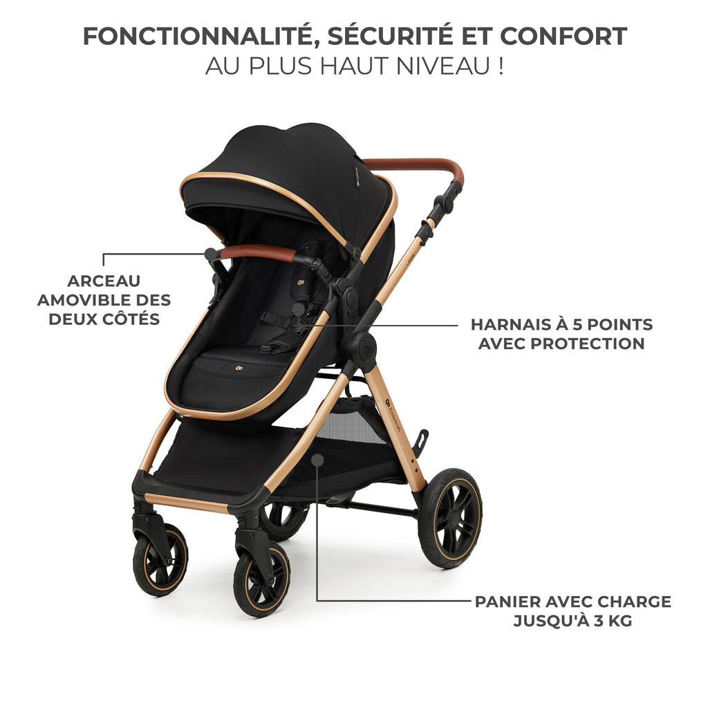 Poussette bébé 3 en 1 ESME avec siège auto Mink Pro i-Size nacelle pliable nouveau-né jusqu'à 25 kg