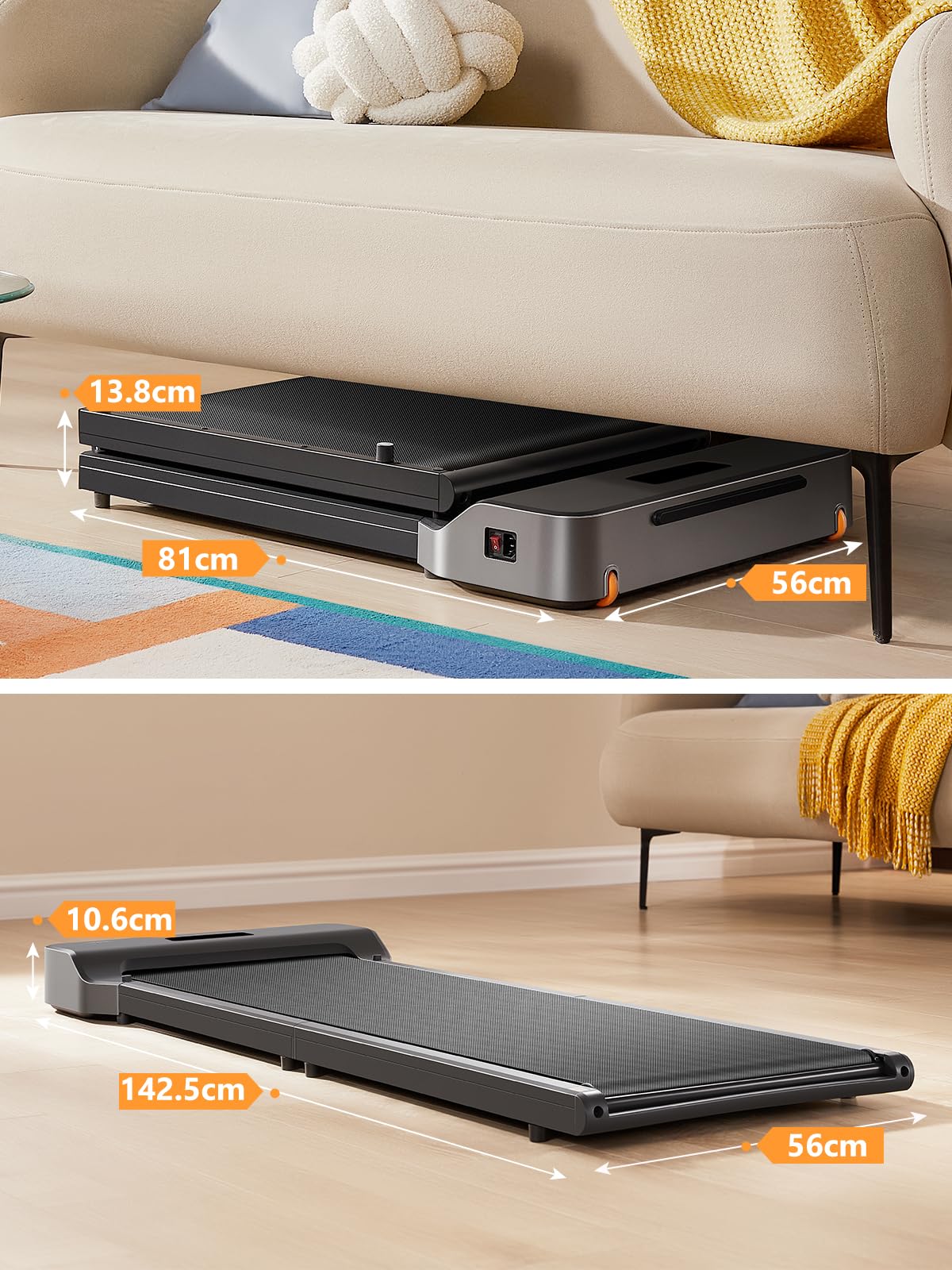 Tapis de marche pliable WP400F4 vitesse 6 km/h avec moteur silencieux écran LED télécommande capacité 110 kg