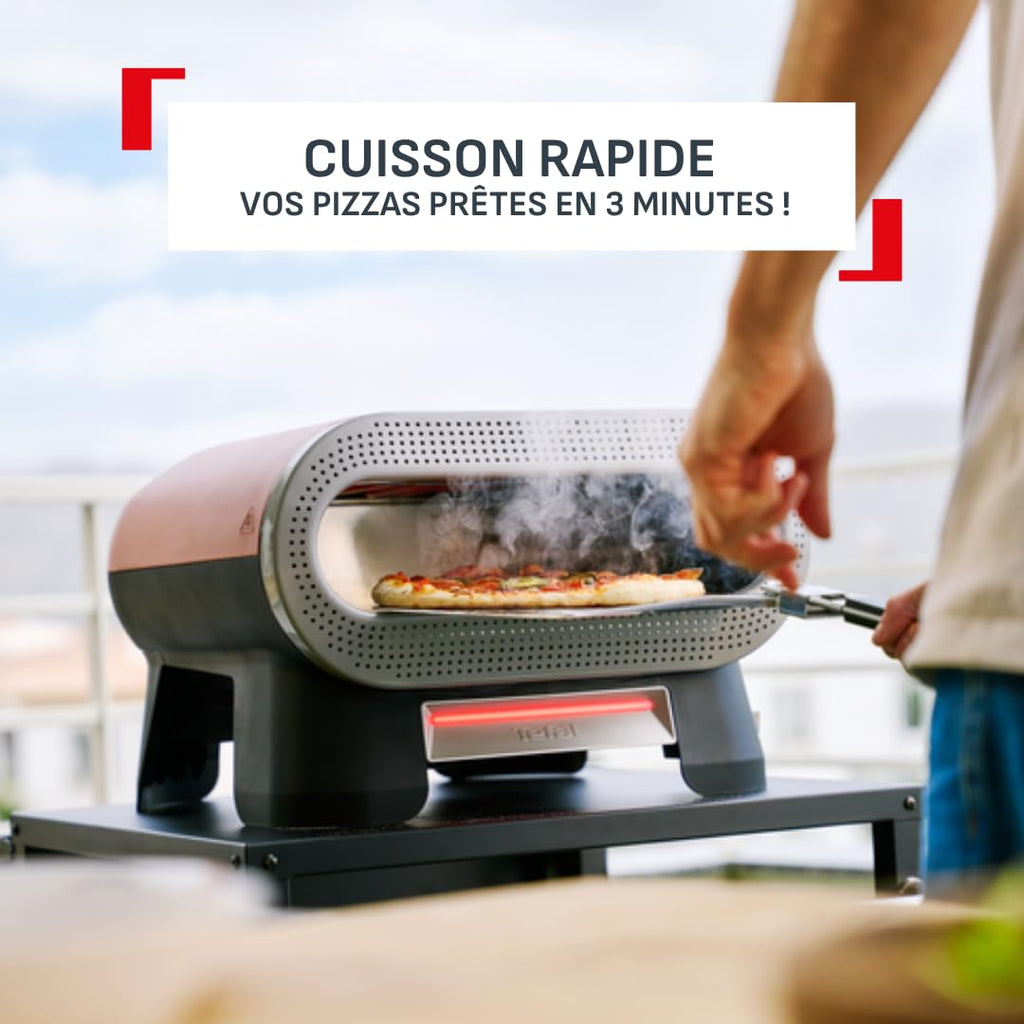Four à pizza électrique JM600TE0 2600W extérieur pierre rotative automatique pizza 30 cm température jusqu'à 400°C avec pelle