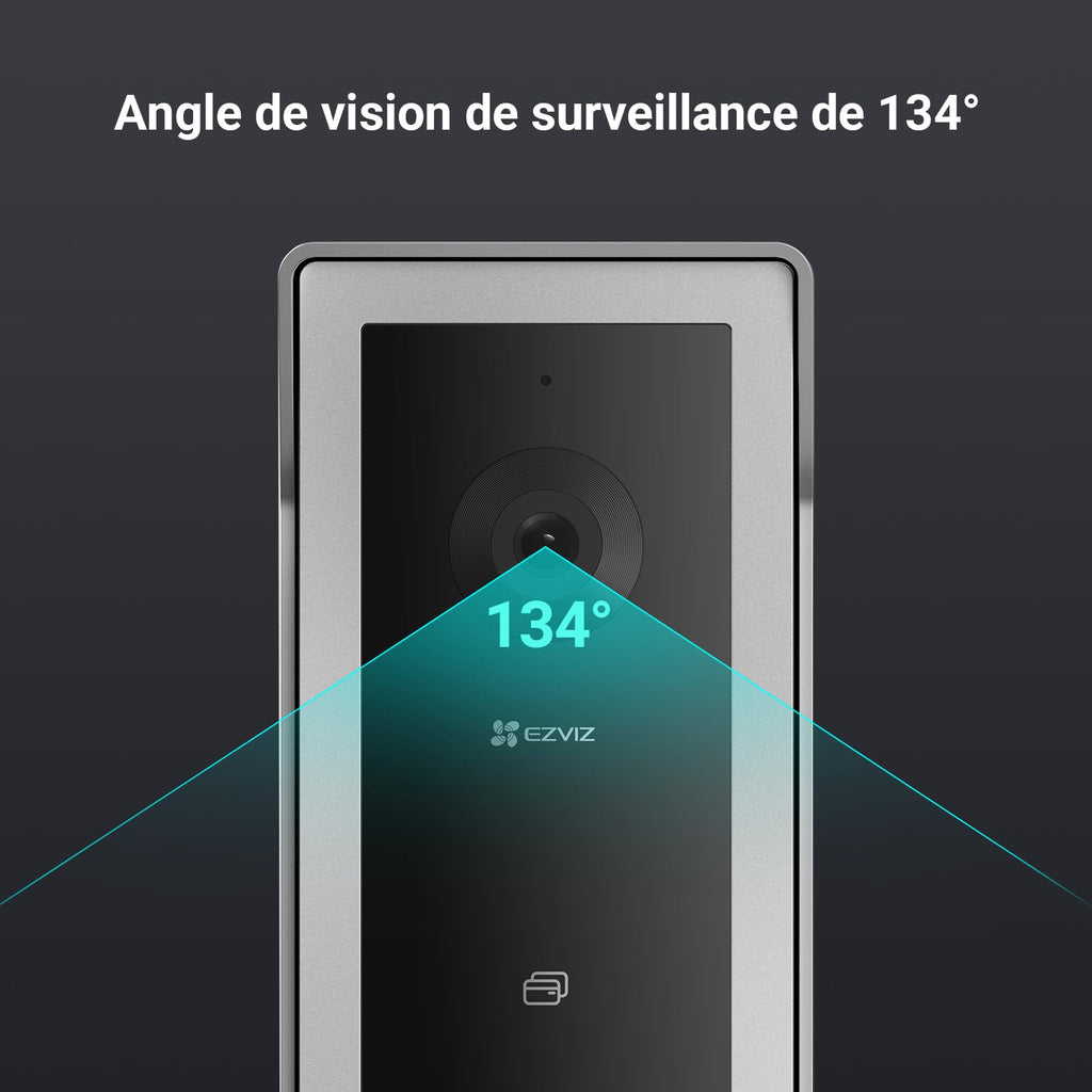 Visiophone connecté CP5 Wi-Fi avec écran tactile couleur 7 pouces vidéo 1080p audio bidirectionnel vision nocturne et déverrouillage à distance