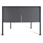 Pergola de jardin coulissante 3 x 4 m structure acier toile polyester 160 g/m² gris anthracite
