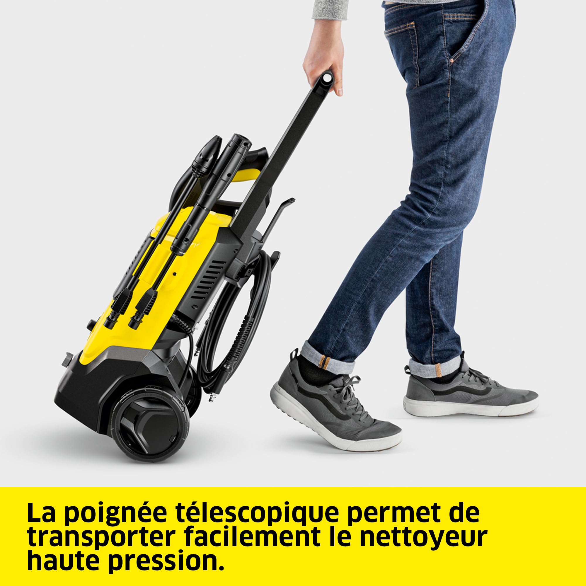 Nettoyeur haute pression K 4 FJ Home 130 bar débit 420 l/h avec pistolet HP lance Vario Power rotabuse buse à mousse et kit terrasse