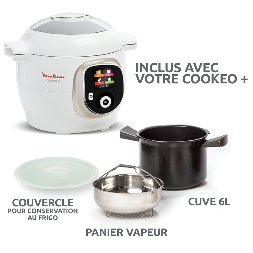 Multicuiseur intelligent Cookeo CE85CA10 1600 W avec cuve 6 L écran tactile et 150 recettes intégrées
