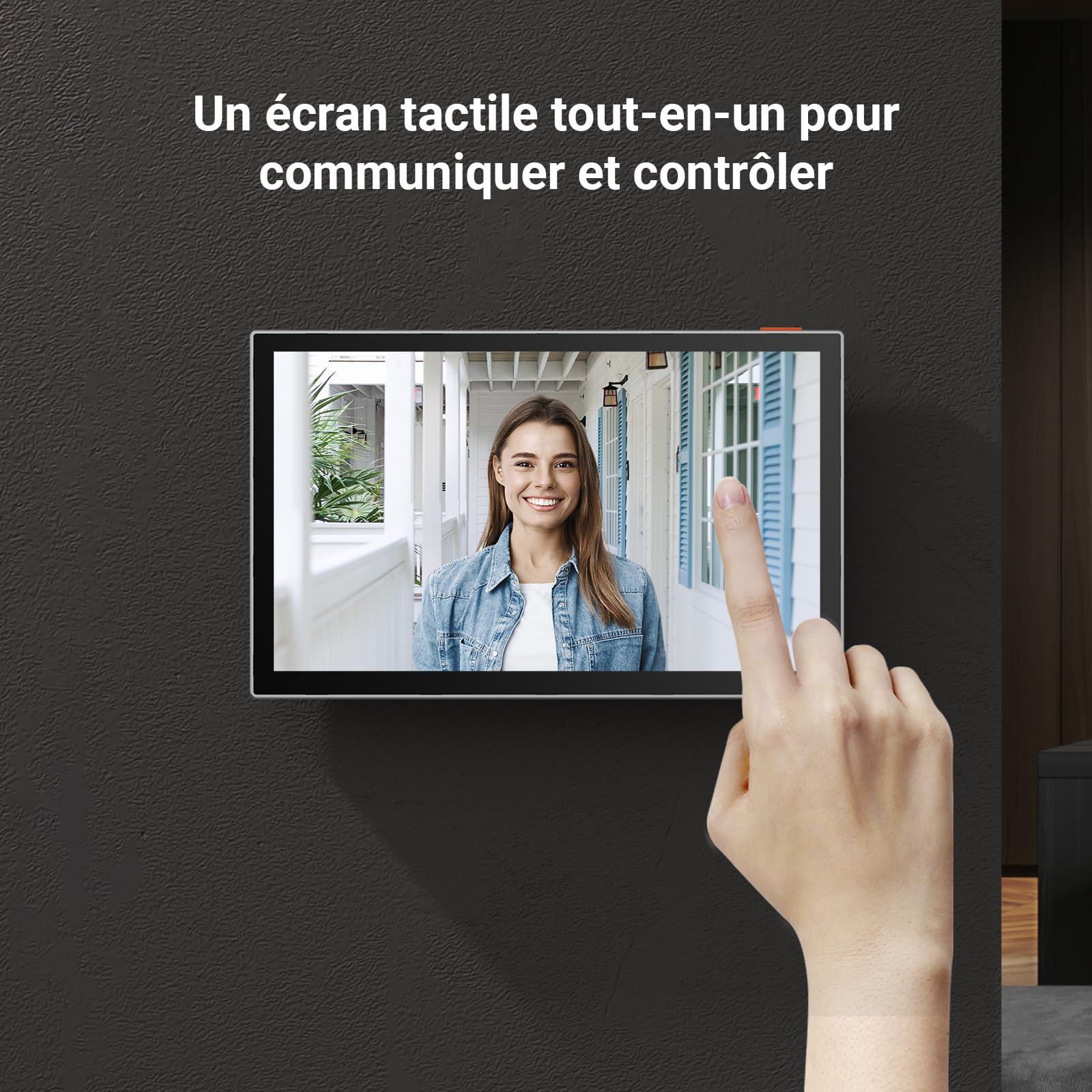 Visiophone connecté CP5 Wi-Fi avec écran tactile couleur 7 pouces vidéo 1080p audio bidirectionnel vision nocturne et déverrouillage à distance
