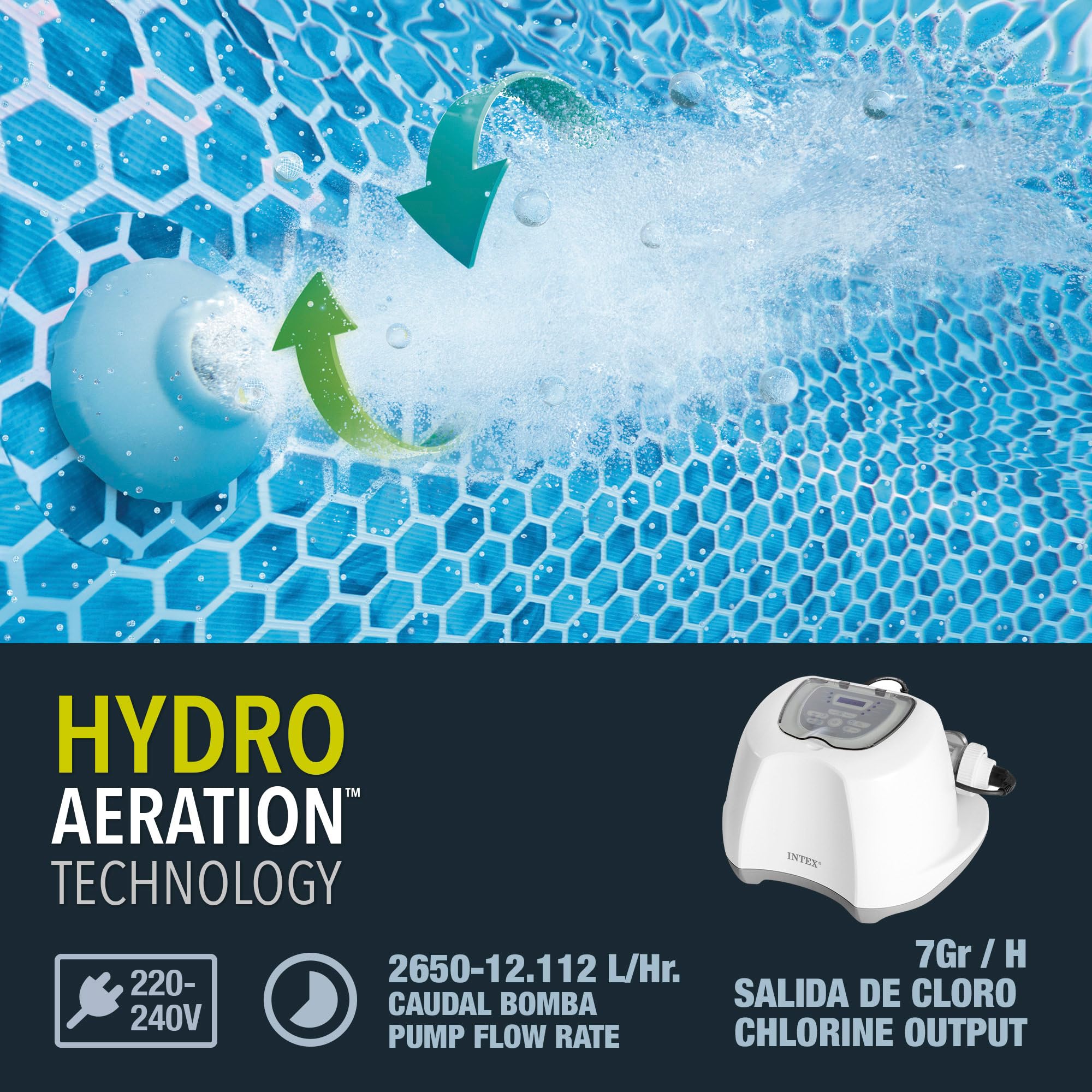 Stérilisateur au sel pour piscine 26688 QS700 Plus jusqu'à 56 m³ avec programmateur intégré panneau de contrôle digital