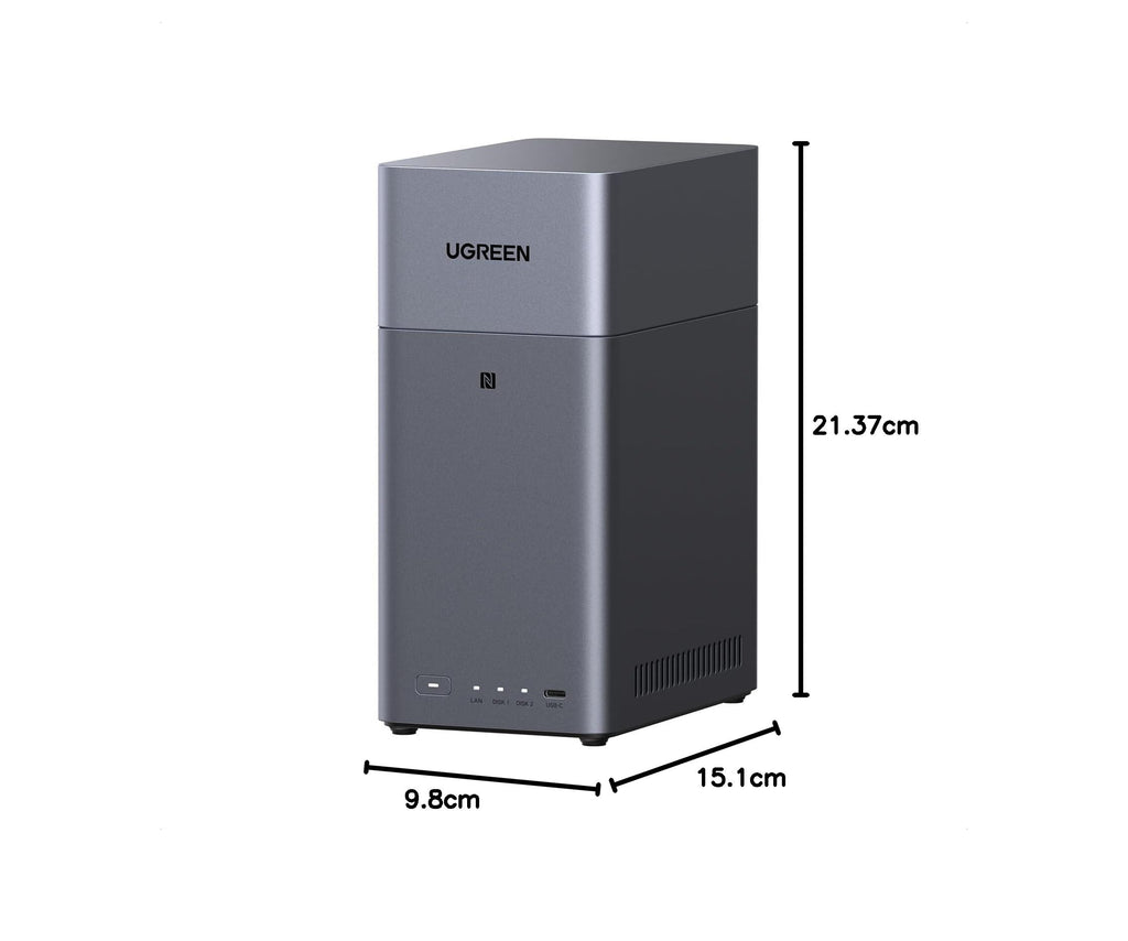 Serveur NAS 2 baies DH2300 stockage réseau 4 Go RAM sortie HDMI 4K LAN 1GbE sauvegarde cloud album photo IA sans disque