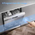 Lave-vaisselle pose libre CDWPF1201PS 60 cm 12 couverts départ différé demi-charge lavage hygiénique 72°C séchage intensif acier inoxydable 49 dB