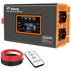 Convertisseur pur sinus 12V vers 220V PSW 2000W avec écran LCD télécommande ports USB et 2 prises CA