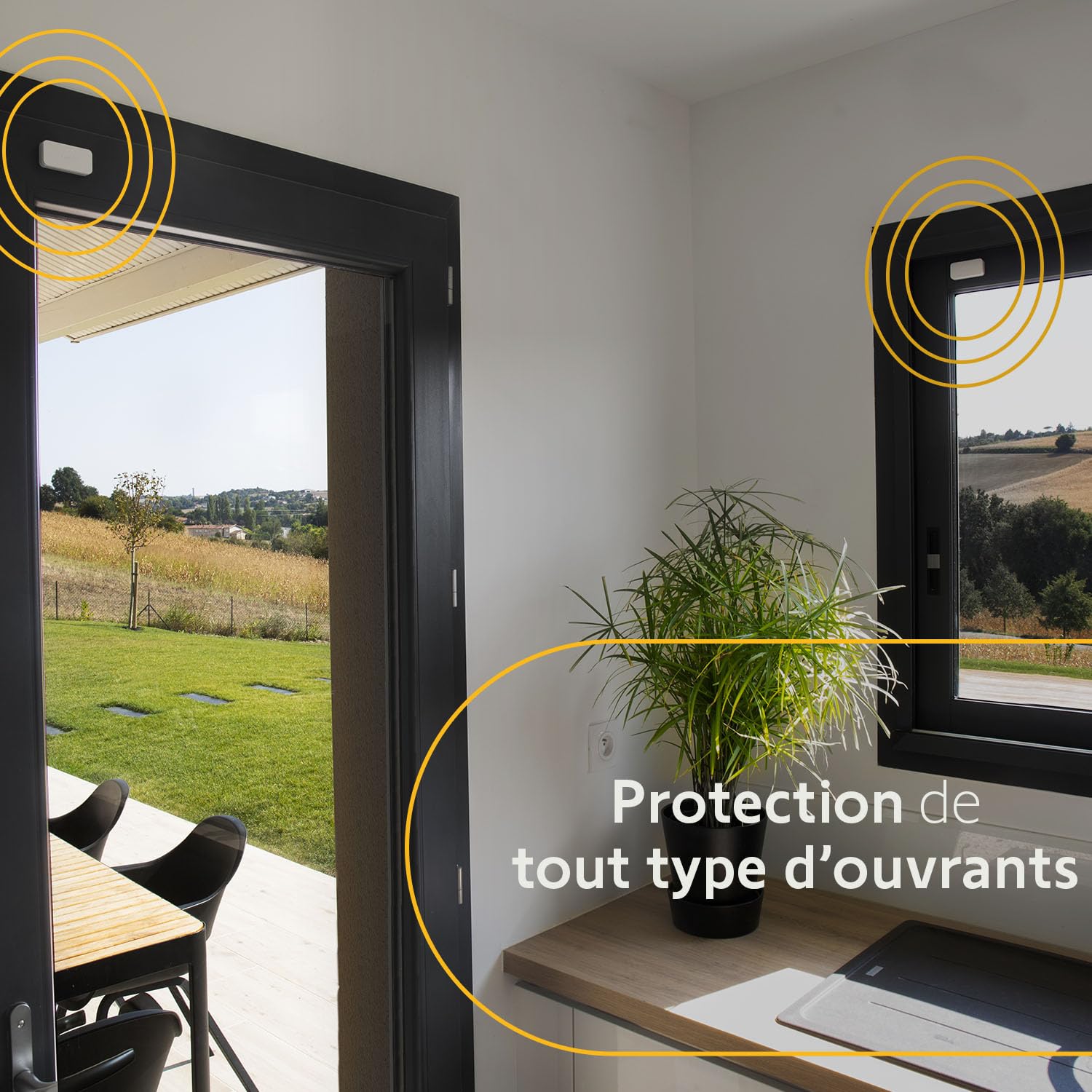 Détecteur de vibration IntelliTAG 2401488A pour alarme maison pack 5 unités avec piles AAA portée 200 m