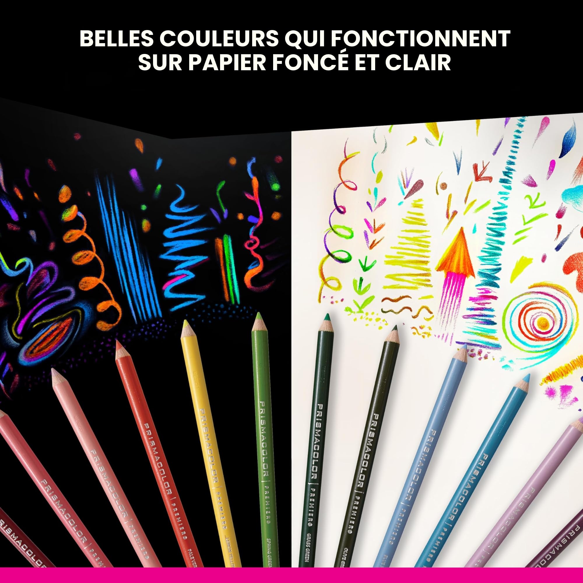 Crayons de couleur gras Prismacolor Premier mine 0,9 mm lot de 150 avec étui de rangement
