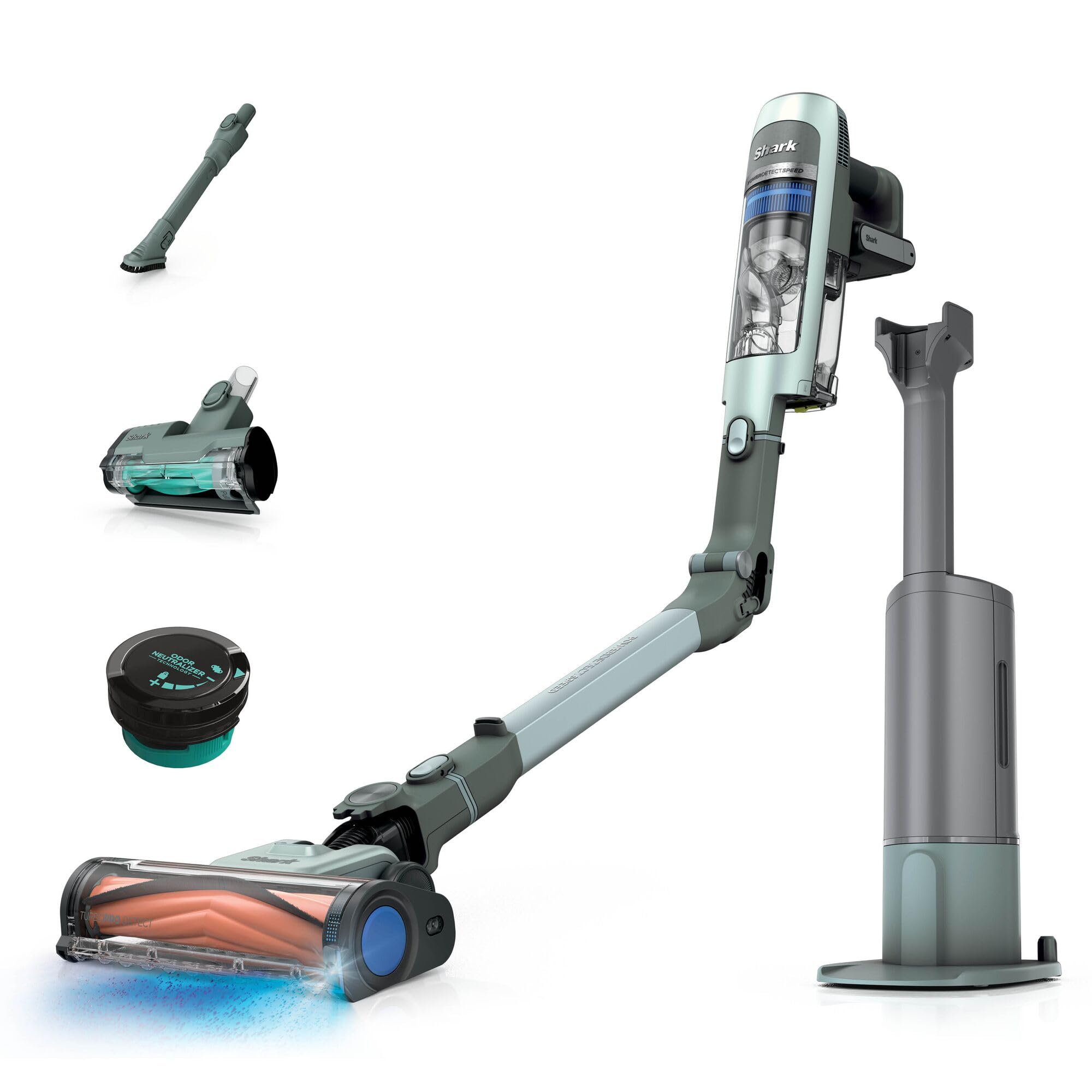 Aspirateur balai sans fil IA3243EUT avec station de vidage automatique filtre HEPA autonomie 60 min brosse motorisée pour animaux