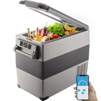 Portable car refrigerator CF55 55 L compressor cooler with freezer function LED display Bluetooth control dual zone storage