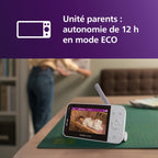 Babyphone vidéo connecté SCD951/26 avec caméra HD 1080p Wi-Fi vision nocturne infrarouge audio bidirectionnel et détection des pleurs