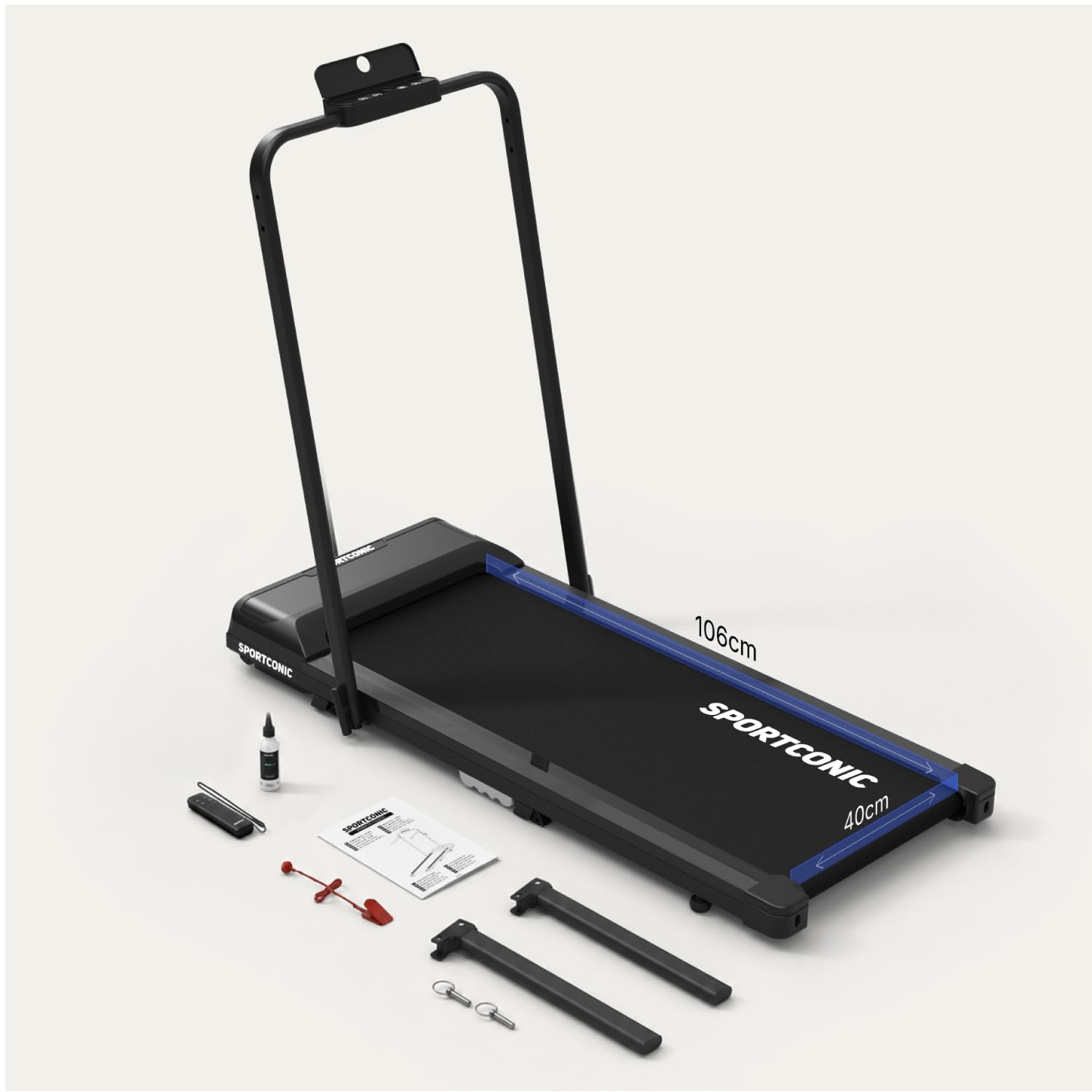 Tapis de course pliable P106FA avec inclinaison manuelle vitesse 12 km/h écran LED télécommande