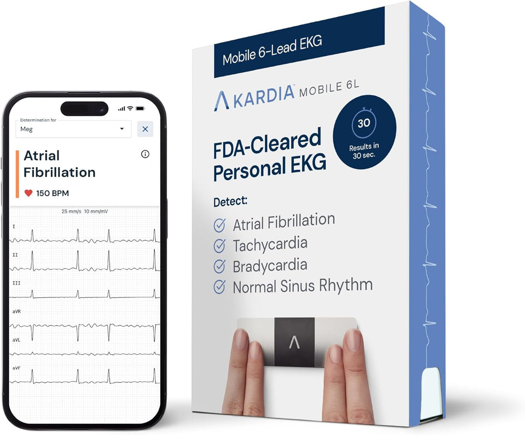 Moniteur ECG personnel KardiaMobile 6L à 6 dérivations avec capteur ECG Bluetooth autonomie 200 heures