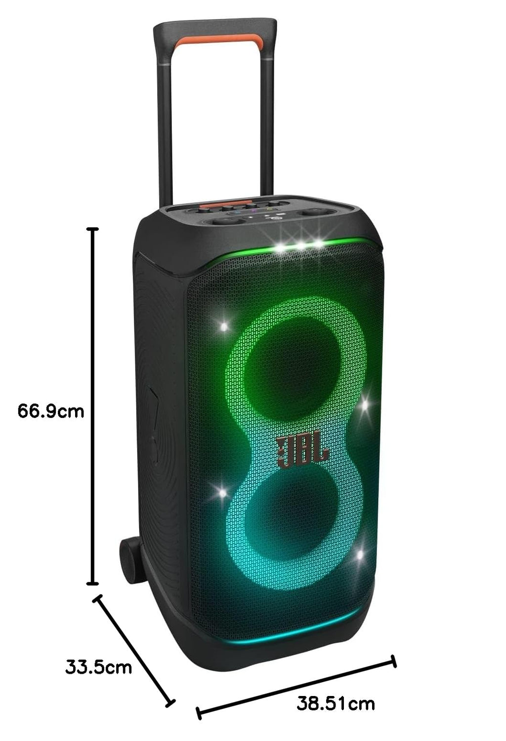 Enceinte portable PartyBox Stage 320 Bluetooth 240W stéréo avec éclairage LED batterie 18h roulettes poignée télescopique IPX4