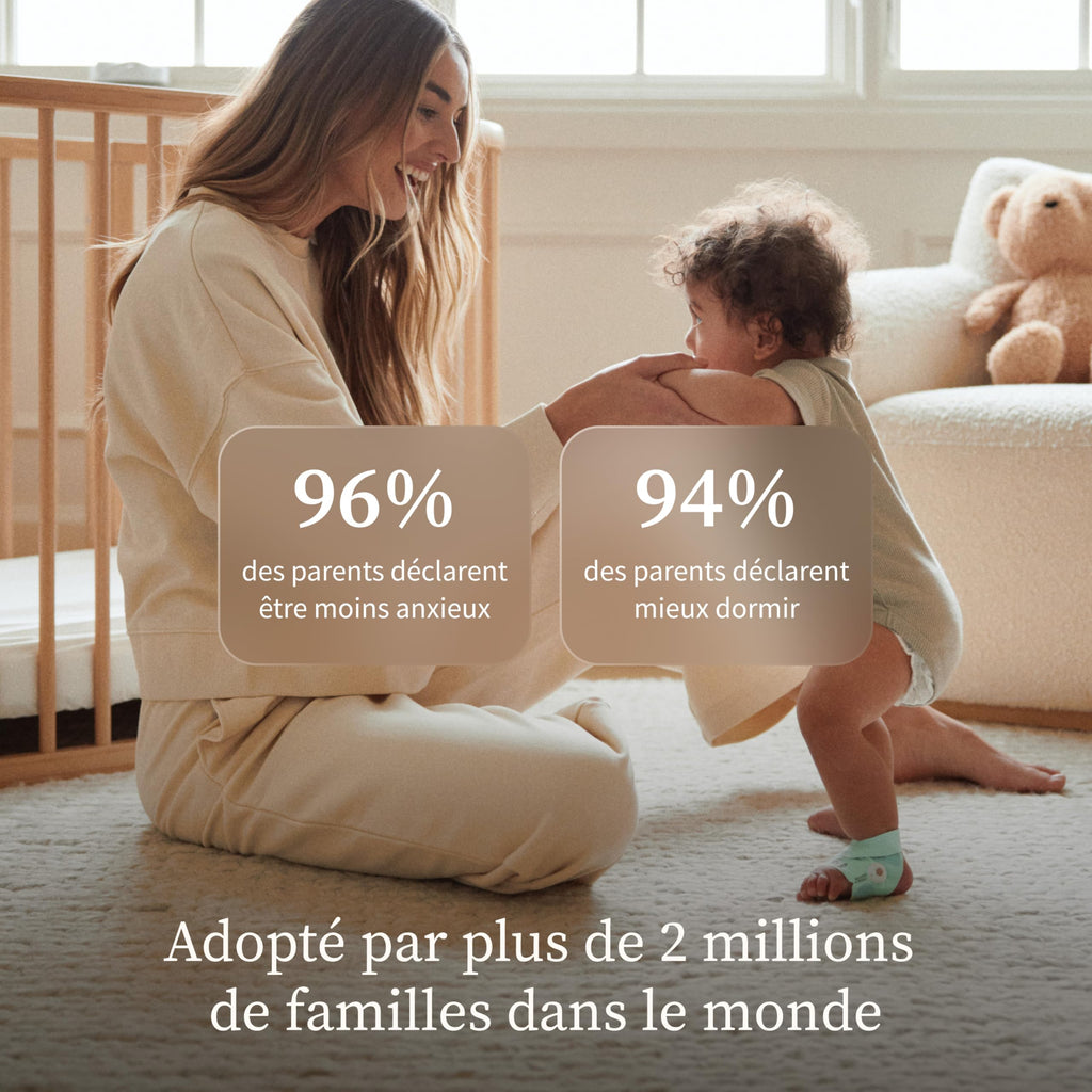 Moniteur bébé intelligent Dream Sock suivi fréquence cardiaque oxygène sommeil capteur optique