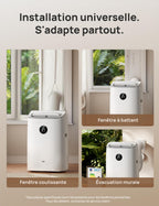 Climatiseur mobile AC318S 7500 BTU 3 en 1 refroidissement ventilation déshumidification avec contrôle Wi-Fi et kit fenêtre