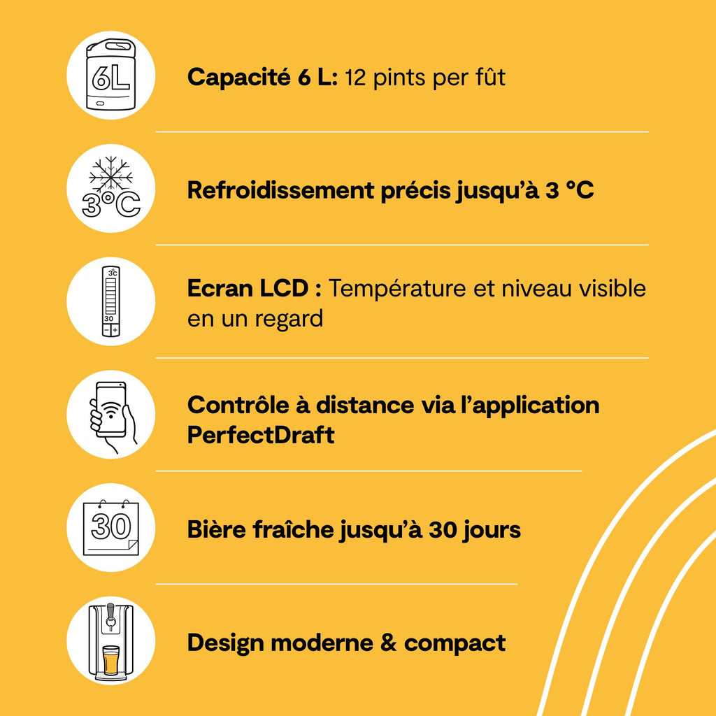 Tireuse à bière HD3720/26 avec fût 6 L pression domestique refroidissement 3°C écran LED température