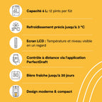 Tireuse à bière HD3720/26 avec fût 6 L pression domestique refroidissement 3°C écran LED température