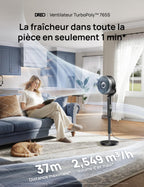 Ventilateur sur pied DR-HPF015S intelligent oscillation 3D 150°+100° moteur DC silencieux 20 dB 12 vitesses 6 modes télécommande