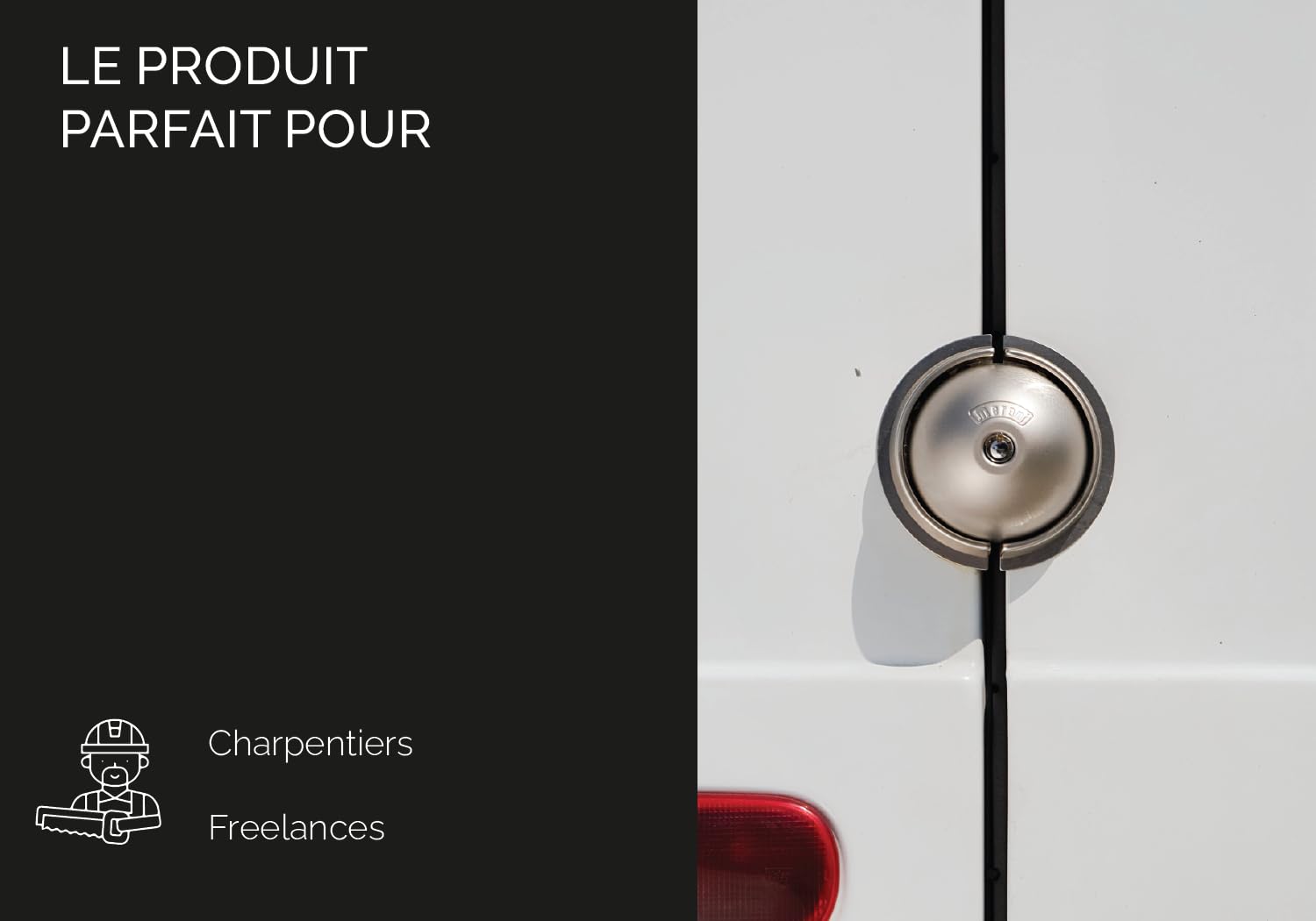 Serrure antivol pour véhicule utilitaire UFO Kit Double pour portes arrière et latérale avec 3 clés