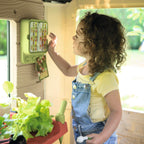 Maison de jardin enfant Garden House avec jardinière treillis mangeoire à oiseaux récupérateur d'eau plastique recyclé 132x128,5x135 cm