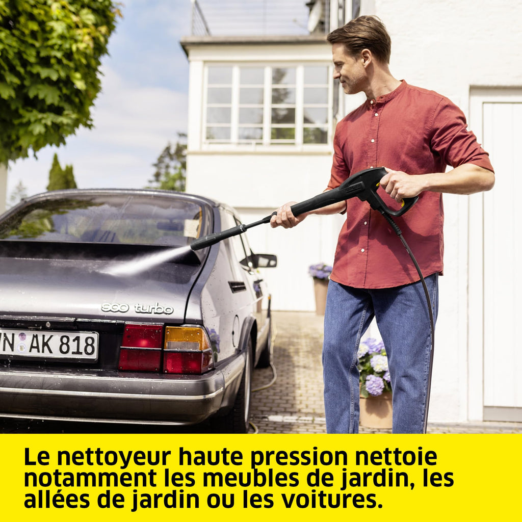 Nettoyeur haute pression K 4 FJ Home 130 bar débit 420 l/h avec pistolet HP lance Vario Power rotabuse buse à mousse et kit terrasse