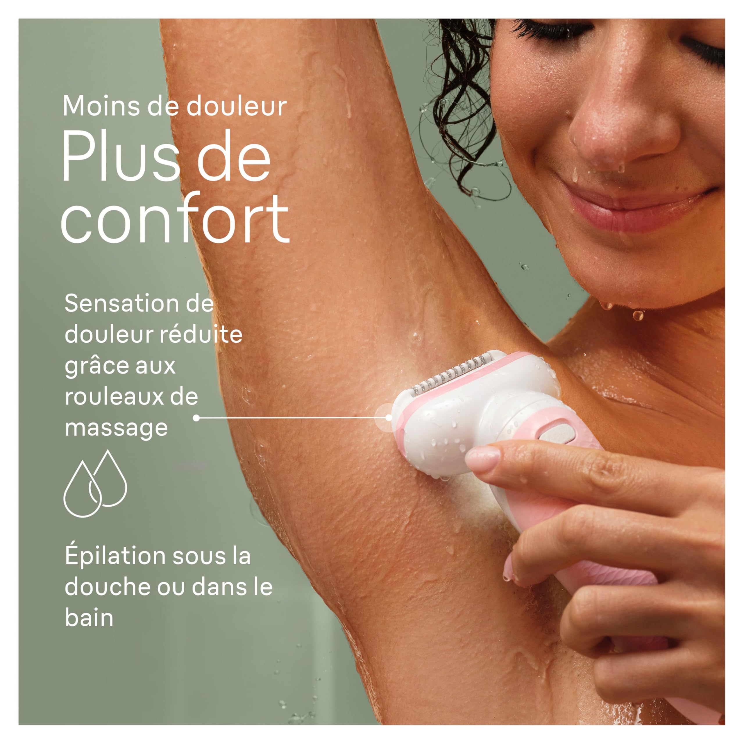 Épilateur électrique femme Silk·épil 9 SES9-130 rechargeable sans fil étanche tête pivotante avec embout rasoir sabot tondeuse