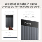 Enregistreur vocal IA PN0300 avec transcription automatique 64Go stockage Bluetooth enregistrement stéréo 50h avec étui magnétique