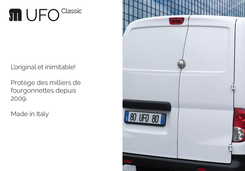 Serrure antivol pour véhicule utilitaire UFO Kit Double pour portes arrière et latérale avec 3 clés