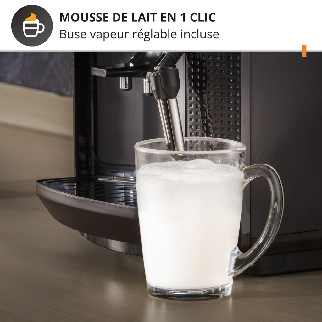 Machine à café à grains YY8125FD avec moulin intégré 1400W pression 15 bars réservoir 1,7L buse vapeur cappuccino