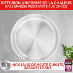 Batterie de cuisine L897SK04 20 pièces induction antiadhésive empilable en acier inoxydable avec poignées amovibles couvercles et accessoires