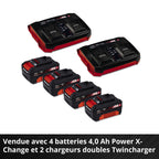 Tondeuse à gazon sans fil GP-CM 36/47 S HW Li 36V largeur de coupe 47 cm autotractée moteur sans charbon avec 4 batteries 4,0 Ah