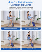 Vélo d'appartement pliable MR-S15H1 avec résistance magnétique 16 niveaux écran LCD