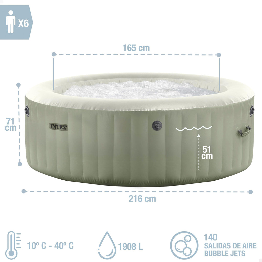 Spa gonflable PureSpa 28428NP 6 places capacité 1098 L avec 140 diffuseurs à bulles et accessoires de filtration