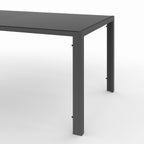 Salon de jardin table rectangulaire 190 cm avec 8 chaises empilables plateau en verre trempé gris anthracite