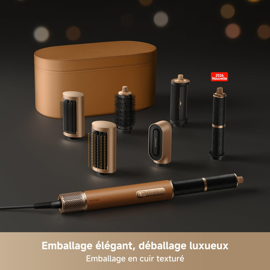 Appareil de coiffure multifonction 7 en 1 AMF18A avec brosse lissante et accessoires de bouclage 1300W