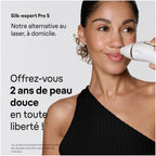 Épilateur lumière pulsée Silk·expert Pro 5 PL5412 IPL avec capteur de teint charge continue avec 4 têtes pochette et accessoires