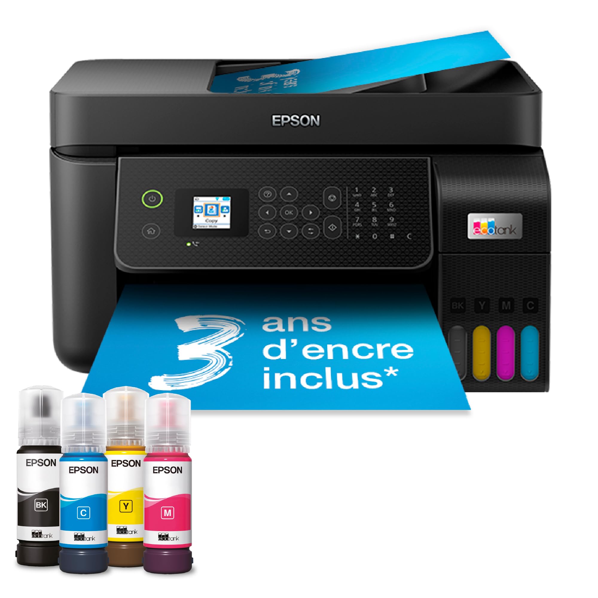 Imprimante multifonction EcoTank ET-4800 A4 Wi-Fi jet d'encre couleur avec réservoirs d'encre chargeur automatique de documents