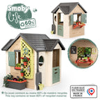 Maison de jardin enfant Garden House avec jardinière treillis mangeoire à oiseaux récupérateur d'eau plastique recyclé 132x128,5x135 cm