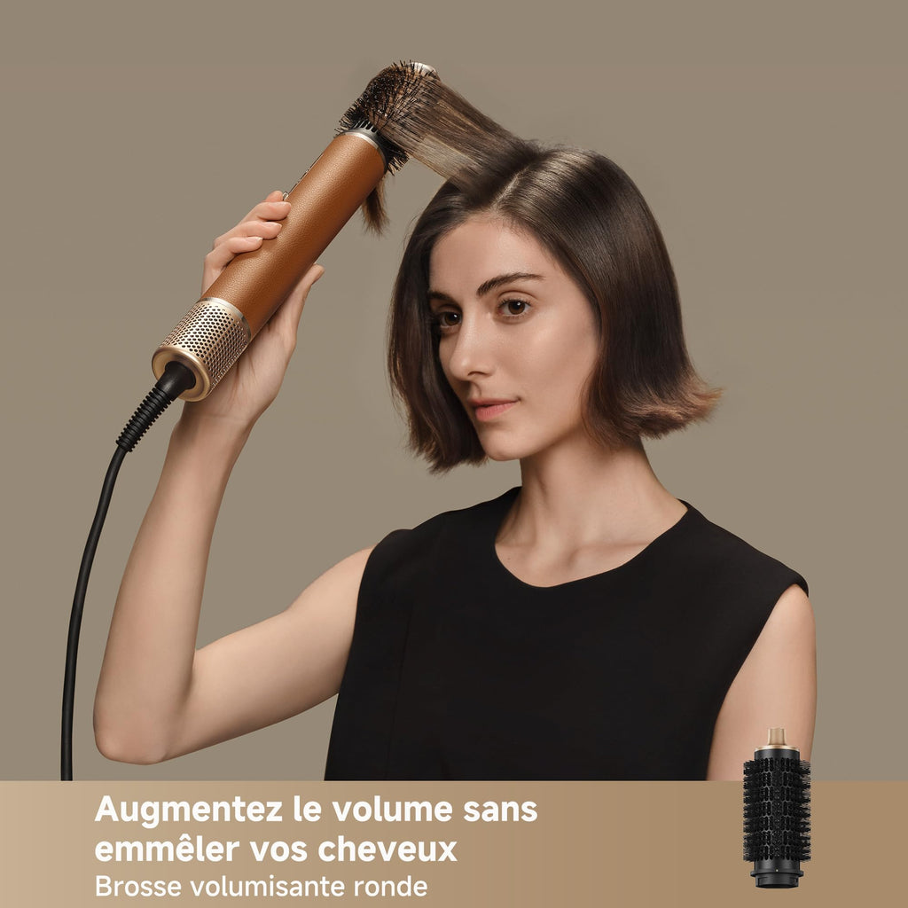 Appareil de coiffure multifonction 7 en 1 AMF18A avec brosse lissante et accessoires de bouclage 1300W