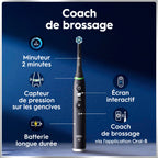 Brosse à dents électrique iO 6 rechargeable avec écran interactif capteur de pression 5 modes de brossage 3 brossettes et étui de voyage