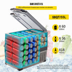 Portable car refrigerator CF55 55 L compressor cooler with freezer function LED display Bluetooth control dual zone storage