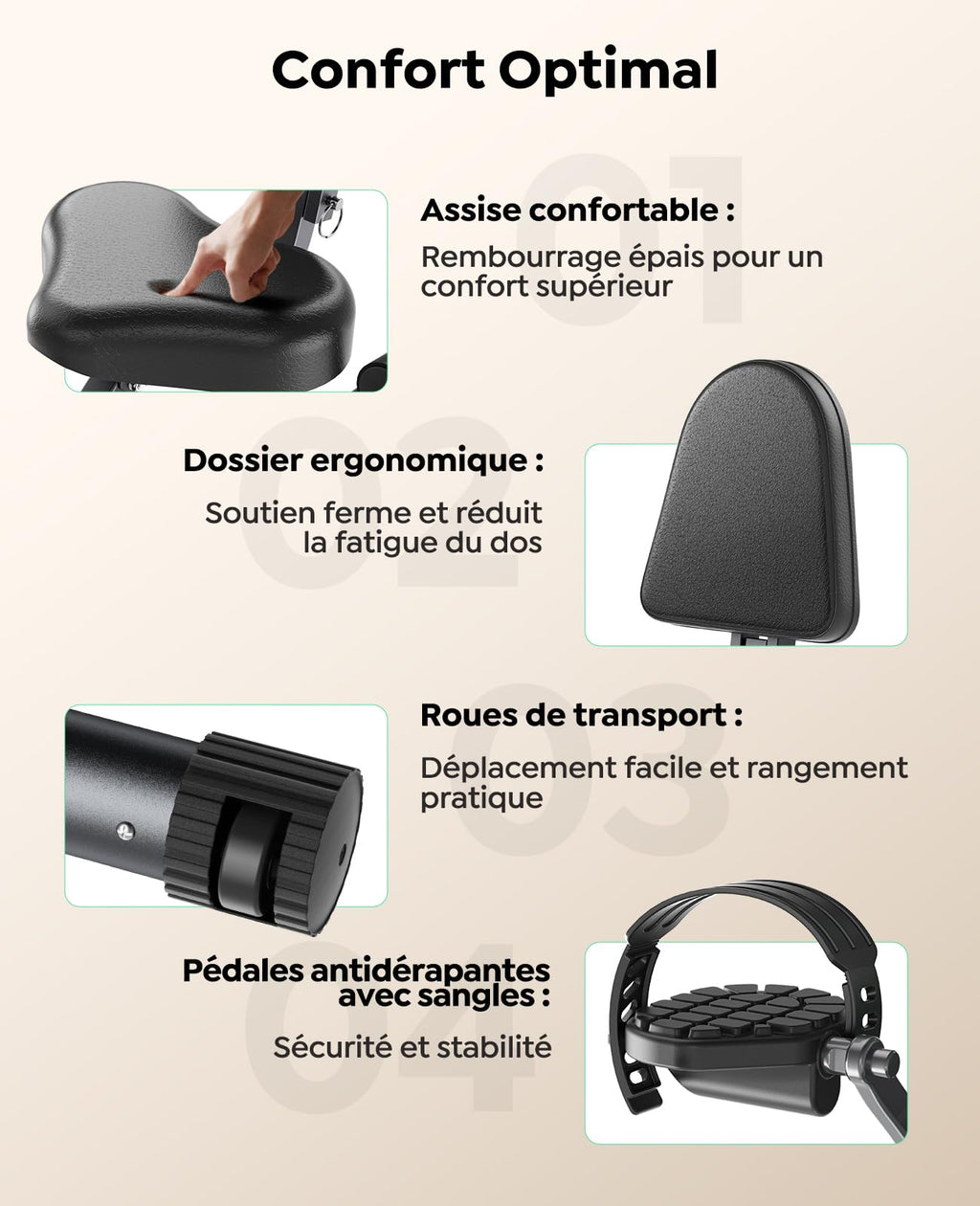 Vélo d'appartement pliable TEB4 5 en 1 avec résistance magnétique 16 niveaux écran LCD connexion APP capacité 140 kg
